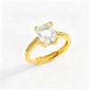 Square Zircon Adjustable Gold Ring