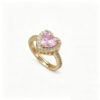 Heart Zircon Adjustable Gold Ring