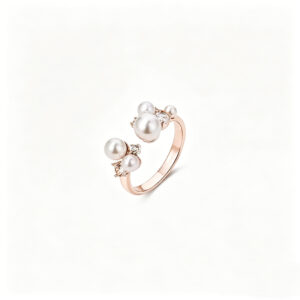 Pearl Blossom Adjustable Open Ring