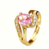 Pink Zircon Adjustable Gold Ring