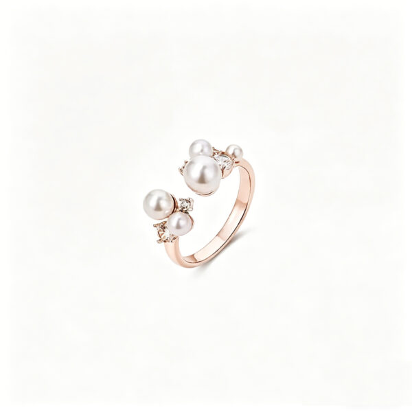 Pearl Blossom Adjustable Open Ring