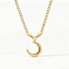 金色蝴蝶装饰细节说明 Luna Crescent Titanium Necklace | Gold Moon Pendant Chain