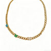 金色蝴蝶装饰细节说明 Butterfly Glow Titanium Chain Necklace | Gold Chunky Link Choker