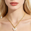 Aurora Butterfly Titanium Necklace | Elegant Gold Pendant Chain
