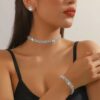 Brilliant Blue CZ Necklace & Bracelet Set