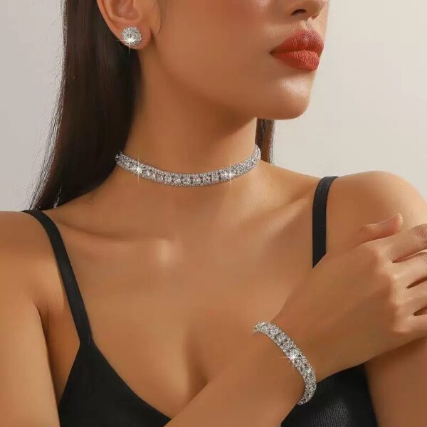 0bfe46bb3284ab4790f698f7fdf16a55 Brilliant Blue CZ Necklace & Bracelet Set