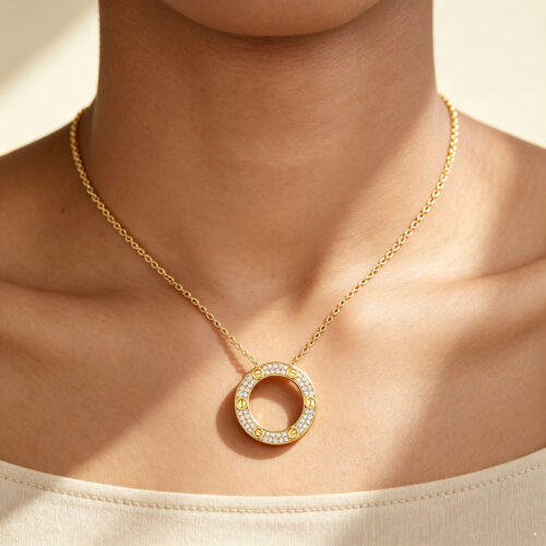Minimal Curved Bar Pendant Gold Necklace photo review
