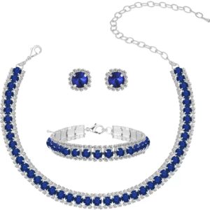 49541815b0fd69b72cacd3b26d485aba Brilliant Blue CZ Necklace & Bracelet Set