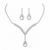 Teardrop Zirconia Necklace and Earrings Set