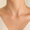 Minimal Curved Bar Pendant Gold Necklace
