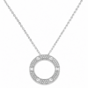 Luxury Gold Zircon Circle Pendant Necklace
