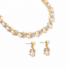 Golden Pearl & Zircon Vine Jewelry Set