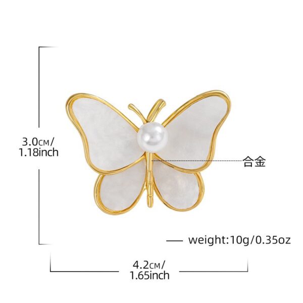 O1CN01H4LHbG1e3K463AC4o_!!2207904953815-0-cib Golden Pearl Butterfly Brooch