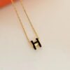 H Letter Pendant Necklace in Light Luxury Style