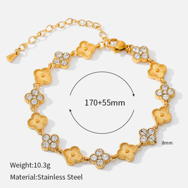 O1CN01liWNmh2D0aJg7JKRm_!!2213350918547-0-cib Golden Fleur Clover Bracelet