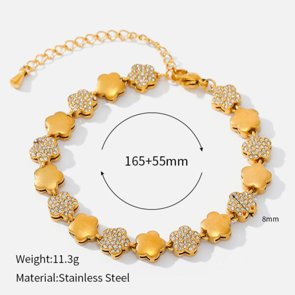 O1CN01zQn8z12D0aJb9zXzp_!!2213350918547-0-cib Golden Fleur Clover Bracelet