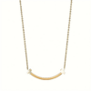 Minimal Curved Bar Pendant Gold Necklace
