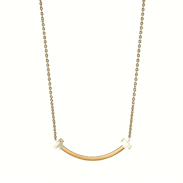 Minimal Curved Bar Pendant Gold Necklace