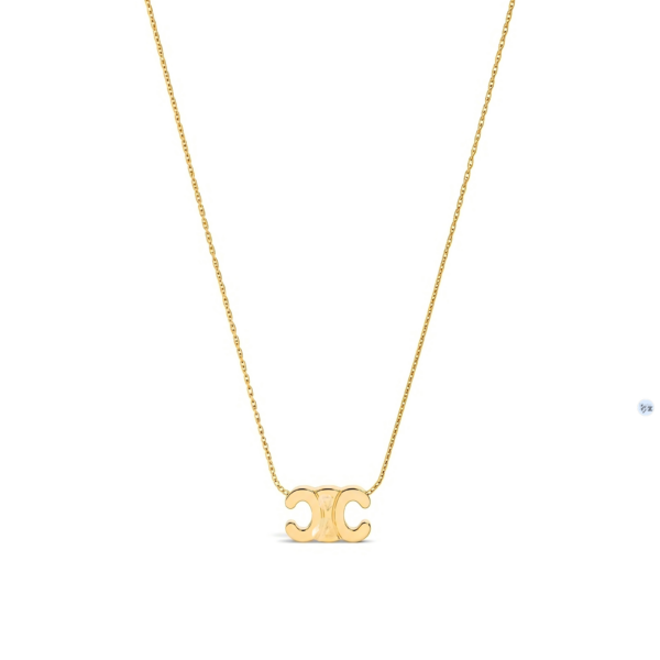 Minimal Gold Double-C Symbol Pendant Necklace