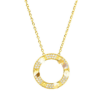 Luxury Gold Zircon Circle Pendant Necklace