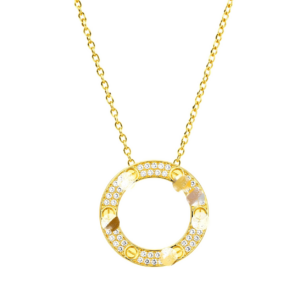 d11fed25-0165-47df-a679-358a842448b0(1) Luxury Gold Zircon Circle Pendant Necklace