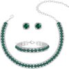 Brilliant Blue CZ Necklace & Bracelet Set