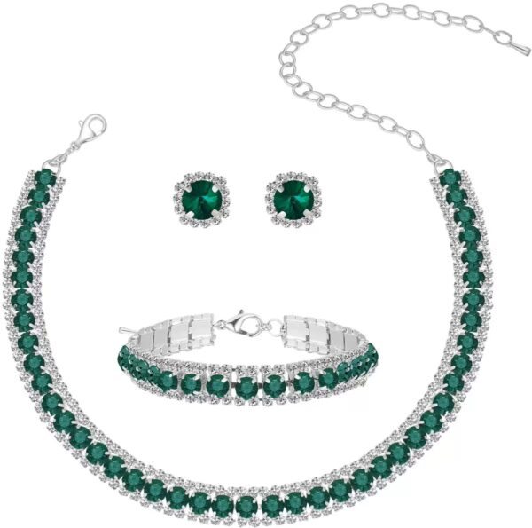e4071b690122a79be95aa7dc7d14eba0 Brilliant Blue CZ Necklace & Bracelet Set