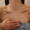 Teardrop Zirconia Necklace and Earrings Set
