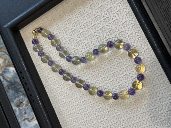 14 Natural Amethyst & Citrine Bracelet and Necklace Set