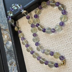15 Natural Amethyst & Citrine Bracelet and Necklace Set