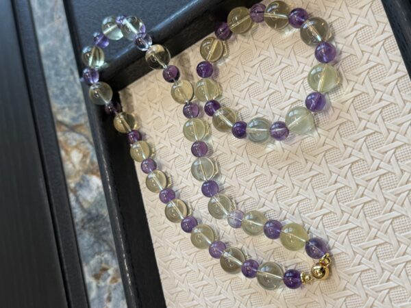 15 Natural Amethyst & Citrine Bracelet and Necklace Set