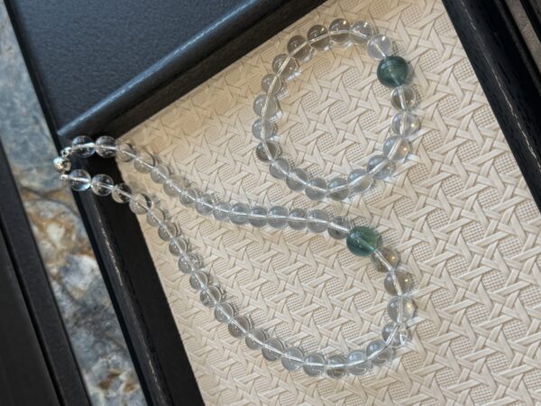 18 Clear Quartz & Green Fluorite Bracelet and Necklace Set