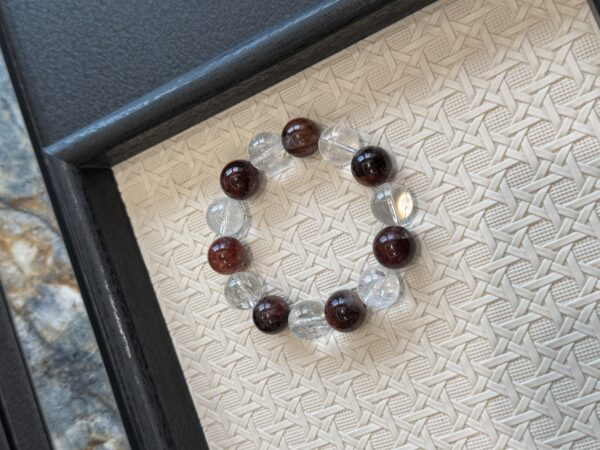 2 Clear Quartz with Red Rutile Bracelet