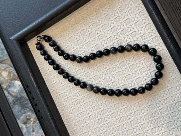 27 Natural Black Obsidian Crystal Bracelet & Necklace Set