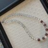 30 Strawberry Quartz & Clear Quartz Bracelet Necklace Set