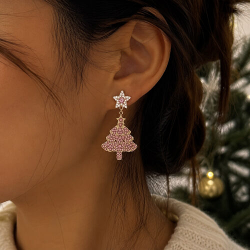 Christmas Earrings for Women, Santa Claus Snowflake Christmas Tree Stud Earrings, Cute Holiday Jewelry Gift photo review