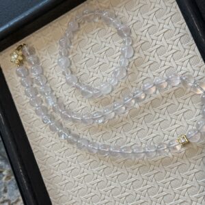35 Rose Quartz Bracelet Necklace Set