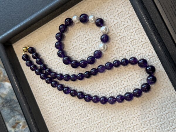 38 Amethyst Bracelet Necklace Set
