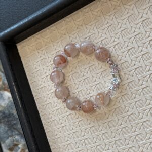 42 Natural Pink Flower Agate Bracelet