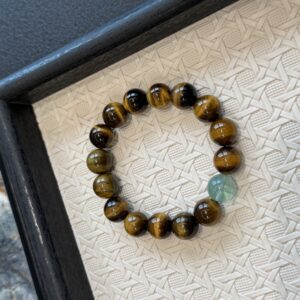 7 Tiger's Eye & Green Fluorite Bracelet