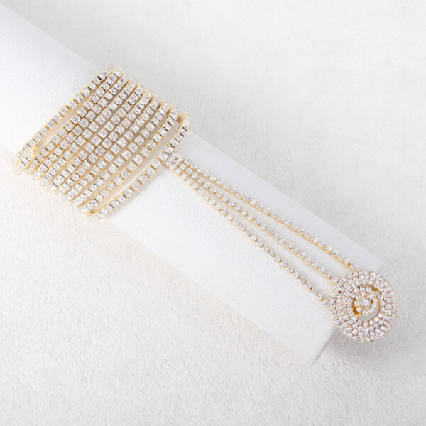 O1CN01AqVh2T1iNi18JZeqE_!!2208867034401-0-cib Multi-Row Rhinestone Finger Bracelet for Women, Sparkling Crystal Hand Chain, Elegant Statement Jewelry