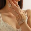 O1CN01BUuyLq1iNi18mBDhC_!!2208867034401-0-cib Multi-Row Rhinestone Finger Bracelet for Women, Sparkling Crystal Hand Chain, Elegant Statement Jewelry