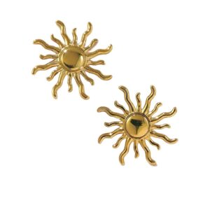 O1CN01FsO1S31MOF6RAVeKL_!!2215829241424-0-cib Vintage Sun Turbine Stainless Steel Earrings, Shiny Sunflower Stud Earrings for Women