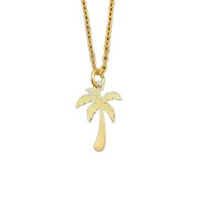 Stainless Steel Minimalist Tropical Pendant Necklace for Women
