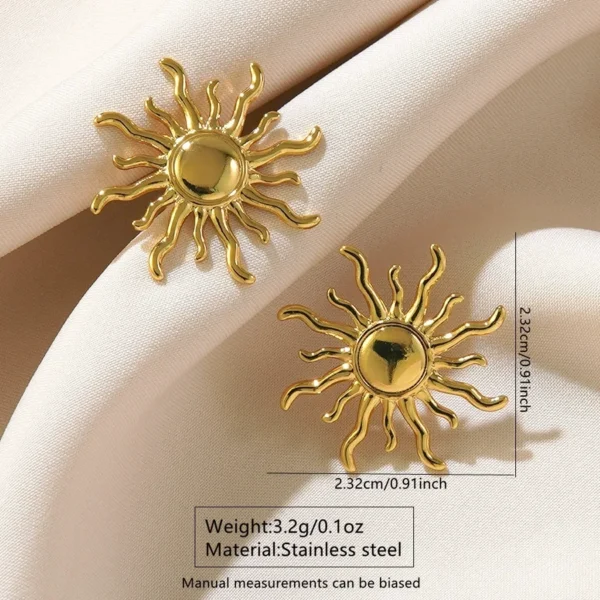 O1CN01Of3oqL1MOF3xete0B_!!2215829241424-0-cib.jpg_ Vintage Sun Turbine Stainless Steel Earrings, Shiny Sunflower Stud Earrings for Women