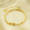 O1CN01WOv85y203hs05HUXU_!!2212447876794-0-cib 18K Gold Titanium Steel Slim Waist Bracelet for Women, Fade Resistant Lucky Bead Half Bangle, Elegant Minimalist Fashion Jewelry