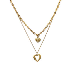 O1CN01WnJehS25WAi3MCzQY_!!2222347247533-0-cib Double Heart Layered Titanium Steel Necklace