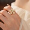 O1CN01X7XSHu1b3pejpCFLi_!!2208645423410-0-cib Zircon Flower Open Ring for Women, Vintage Luxury Statement Ring, Adjustable Fashion Jewelry