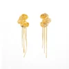 O1CN01YrqOm31onFvjz1C3s_!!2059265269-0-cib.jpg_ Vintage Flower Tassel Earrings for Women, Elegant Long Drop Stud Earrings with Irregular Pleated Design