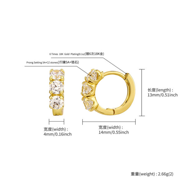 O1CN01eIogJq1ccTG2kKe62_!!2536413621-0-cib Women’s Zircon Hoop Earrings, Copper Round Huggie Earrings, Unique Minimalist Fashion Jewelry, Elegant Luxury Earrings